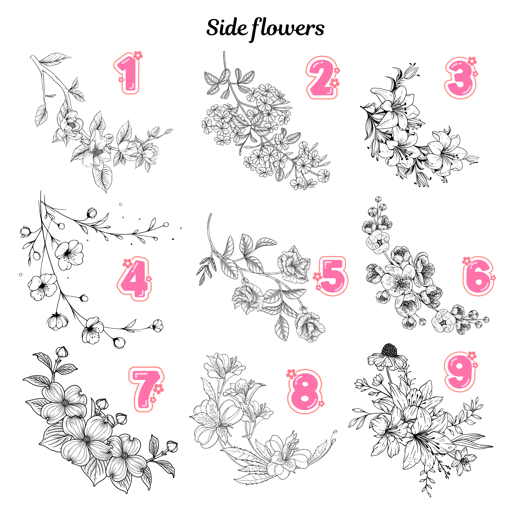 Side flower design